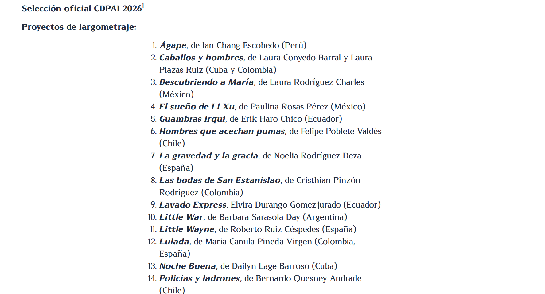 selección oficial